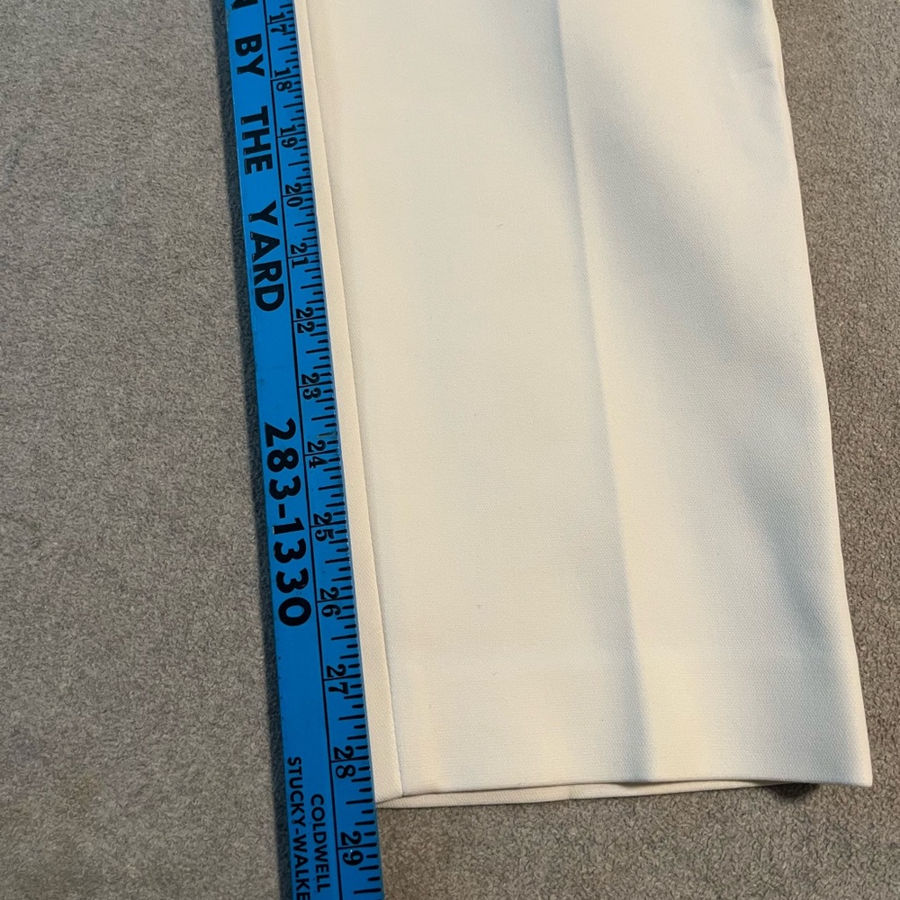 ST. JOHN Cream tapered leg Trouser dress pants - Picture 8 of 12